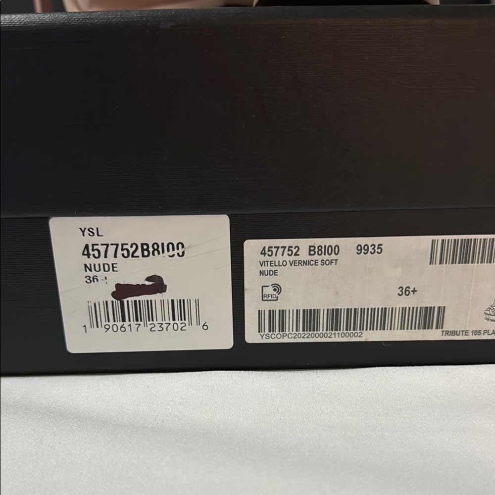 YSL Tribute Platform heels parent nude sz 6.5 - Picture 7 of 16